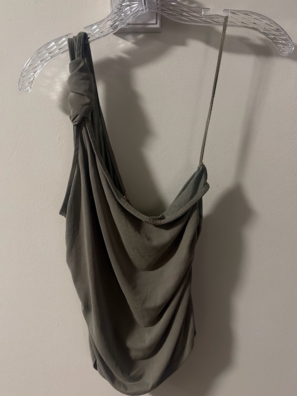 Free People Olive Draped One-Shoulder Dress